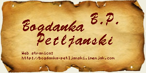 Bogdanka Petljanski vizit kartica